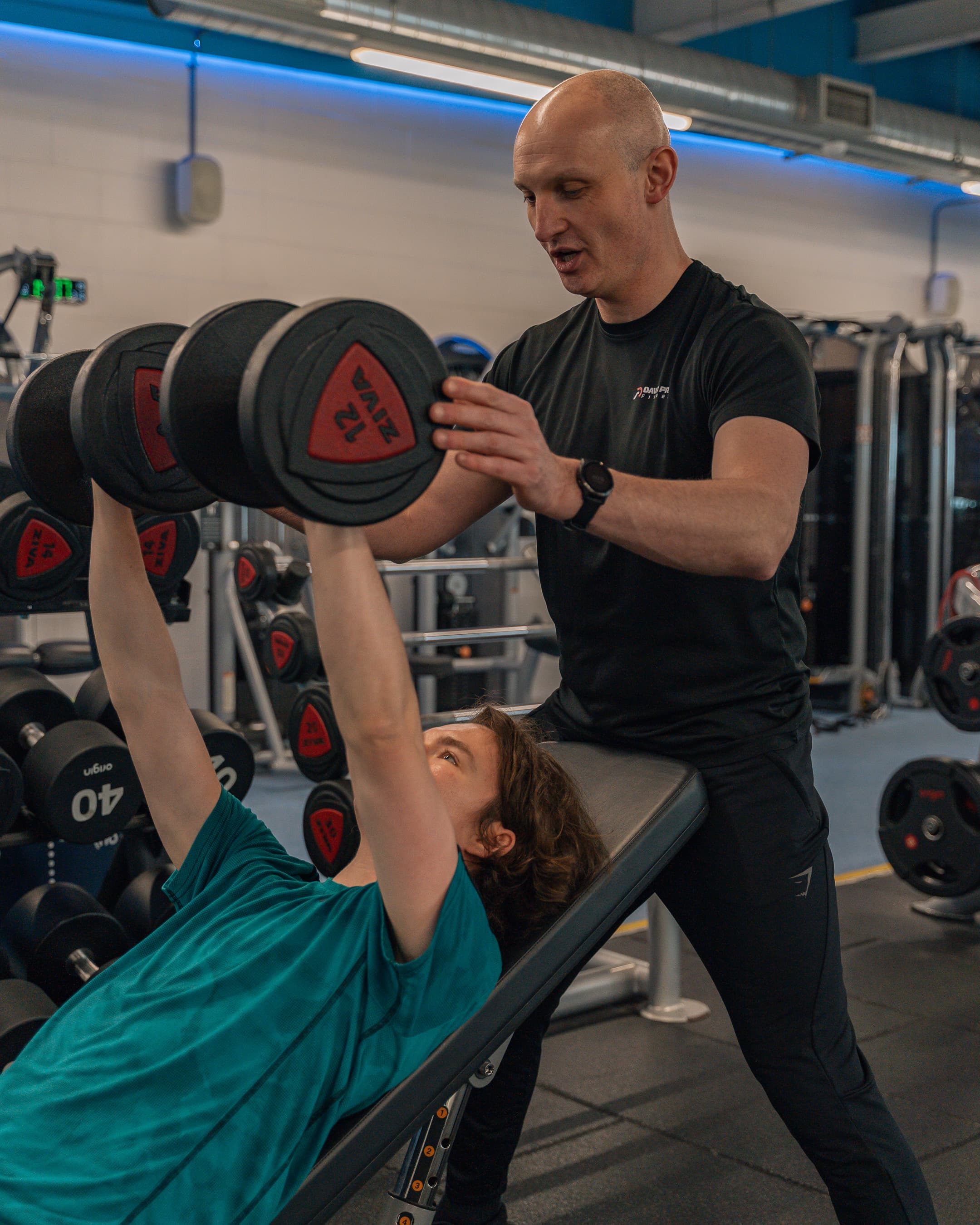 David Price, Level 4 qualified personal trainer in Norwich, coaching incline dumbbell press